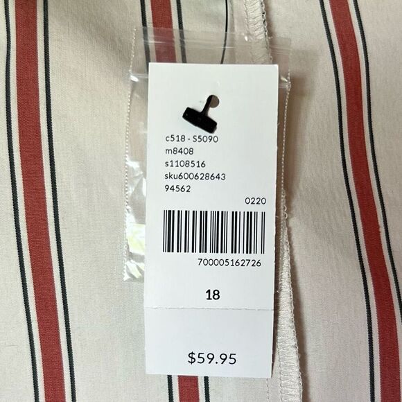 LANE BRYANT Blouse Striped Faux Wrap 18 *NWT* - Picture 10 of 12